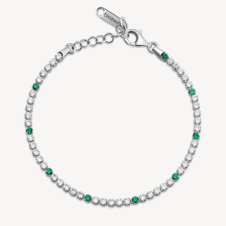 Immagine di Bracciale Tennis Con Zirconi Bianchi E Life Green Gioielli Brosway Fancy | FLG129