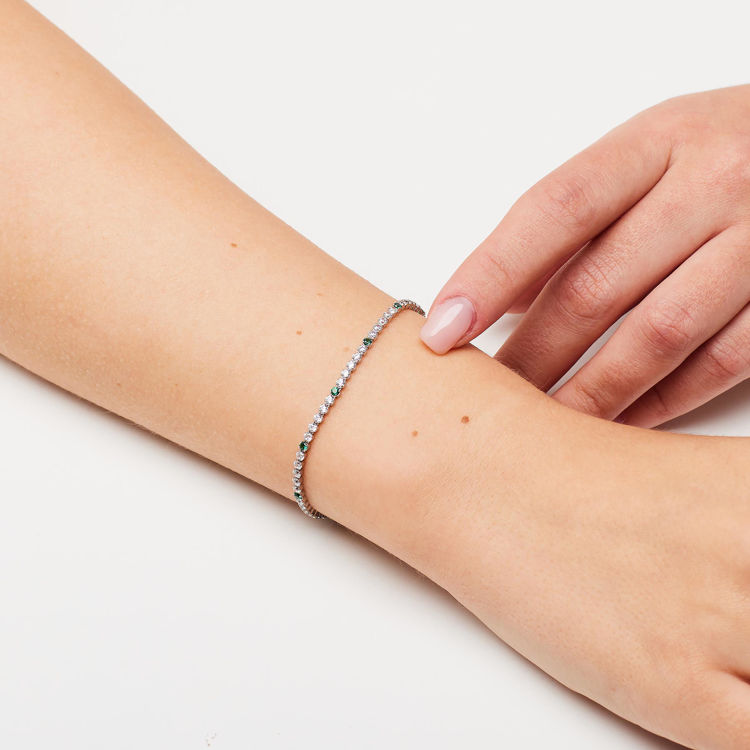 Immagine di Bracciale Tennis Con Zirconi Bianchi E Life Green Gioielli Brosway Fancy | FLG129