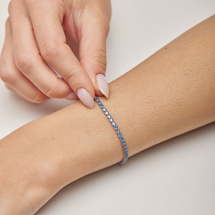 Immagine di Bracciale Tennis Acciaio Colore Light Sapphire Desideri Brosway | BEI107