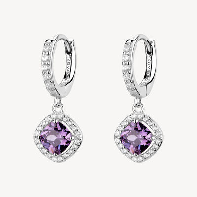 Immagine di Orecchini A Cerchio Con Pendente Zirconi Bianchi E Magic Purple Gioielli Brosway Fancy | FMP125