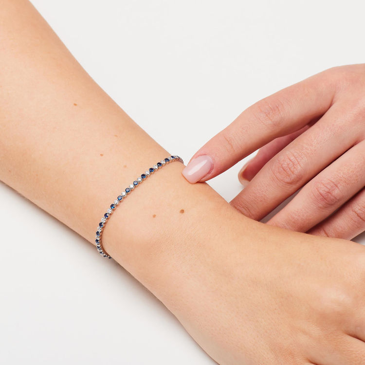 Immagine di Bracciale Tennis Con Zirconi Bianchi E Freedom Blue Gioielli Brosway Fancy | FFB117