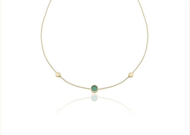 Immagine di Girocollo In Oro Giallo Con Diamanti E Malachite Chimento Armillas Glow Caleido | 1G10330ML1450