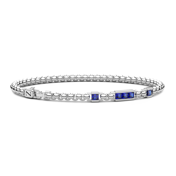 Immagine di Bracciale Uomo In Argento Con Pietre Naturali Blu Gioielli Zancan | ESB311-BL