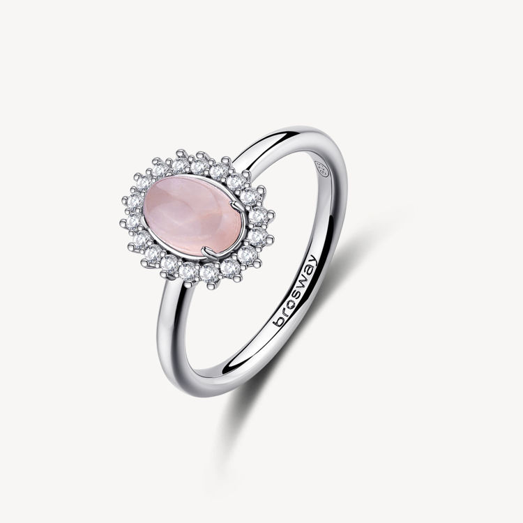 Immagine di Anello Con Quarzo Rosa E Zirconi Gioielli Brosway Fancy | FVP124