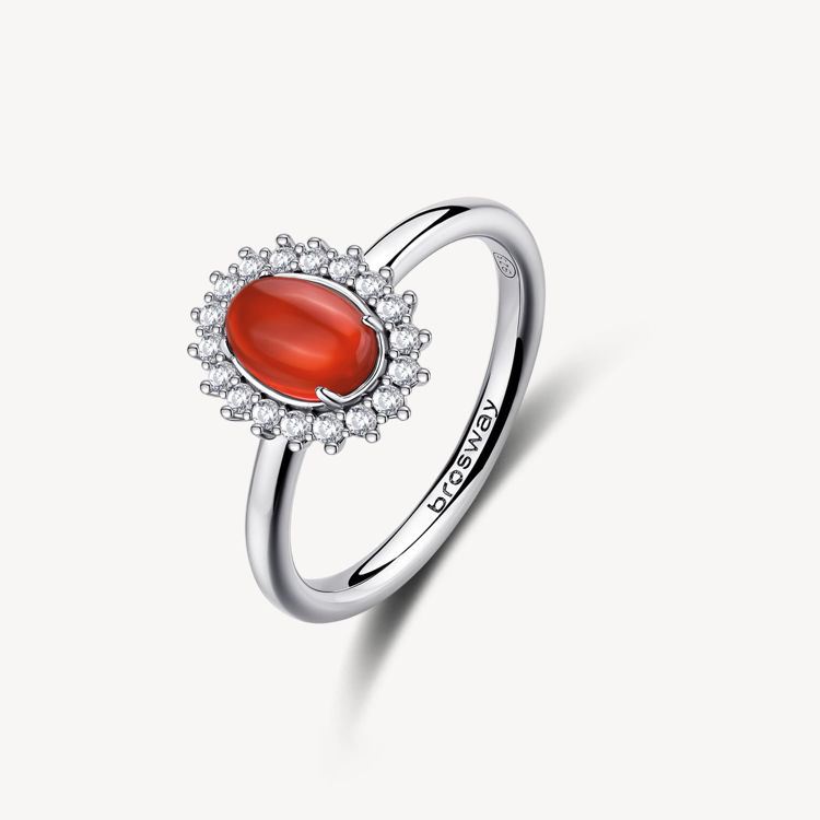 Immagine di Anello Con Agata Rossa E Zirconi Gioielli Brosway Fancy | FPR140