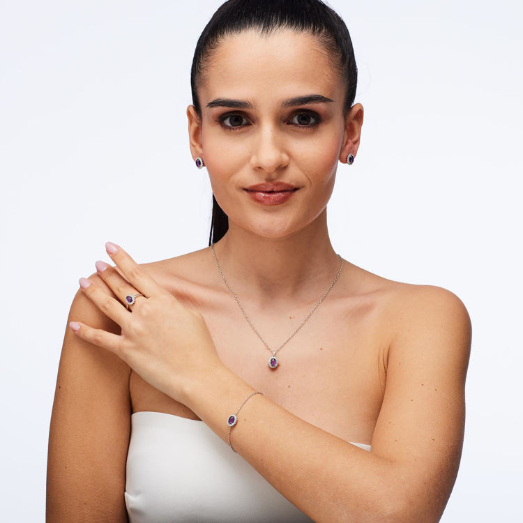 Immagine di Bracciale Con Ametista E Zirconi Gioielli Brosway Fancy | FMP128