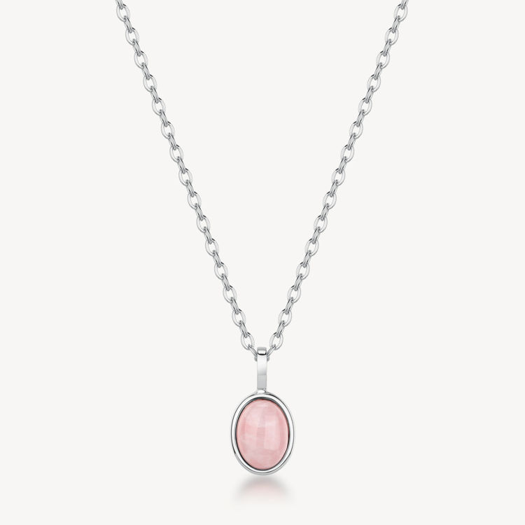 Immagine di Collana Essential Pendente Con Quarzo Rosa In Acciaio Brosway | BNL131