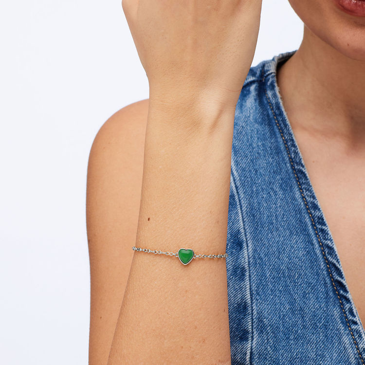 Immagine di Bracciale Acciaio Cuore Con Giada Verde Essential Brosway | BNL139