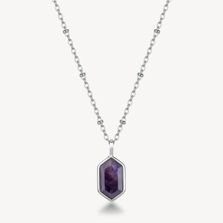 Immagine di Collana Essential Pendente Con Ametista In Acciaio Brosway | BNL127