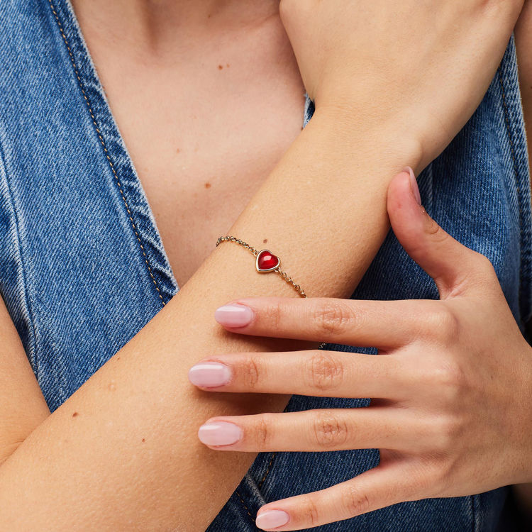 Immagine di Bracciale Acciaio Cuore Con Agata Rossa Essential Brosway | BNL140
