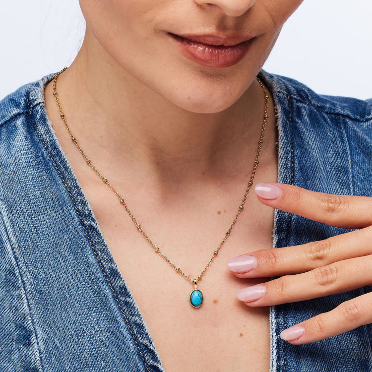 Immagine di Collana Essential Pendente Con Turchese In Acciaio Brosway | BNL132