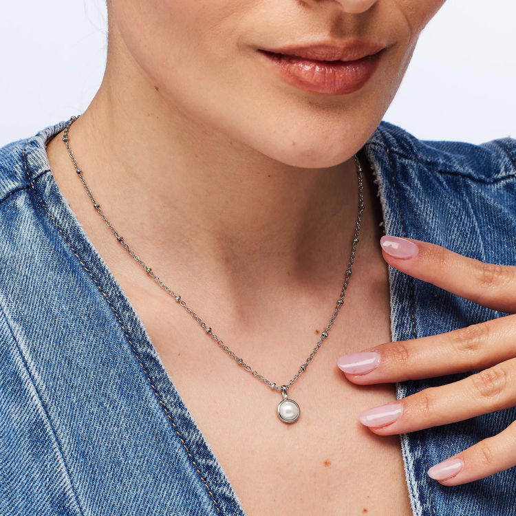Immagine di Collana Essential Pendente Con Perla Di Conchiglia In Acciaio Brosway | BNL133