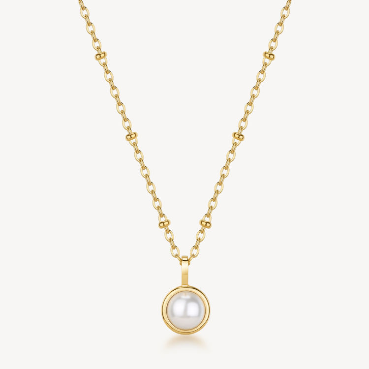 Immagine di Collana Essential Dorata Pendente Con Perla Di Conchiglia Brosway | BNL134