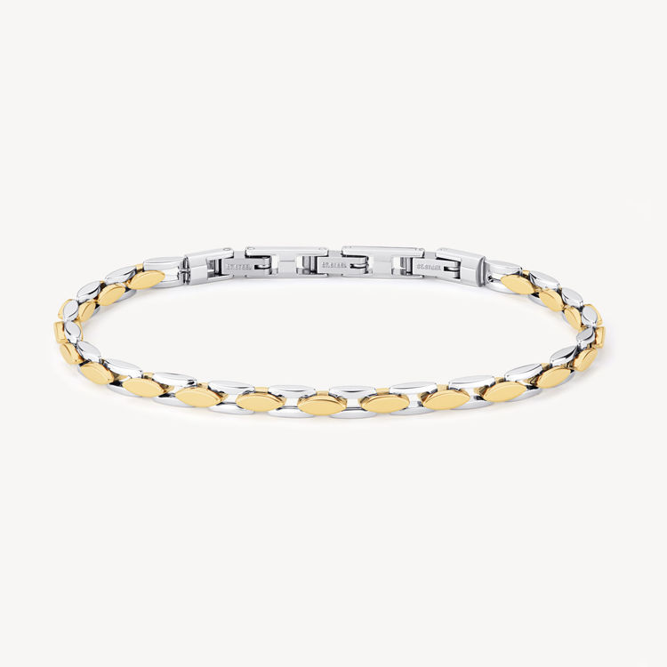 Immagine di Bracciale Uomo In Acciaio E Finiture Oro Catena Riptide Brosway | BTD047