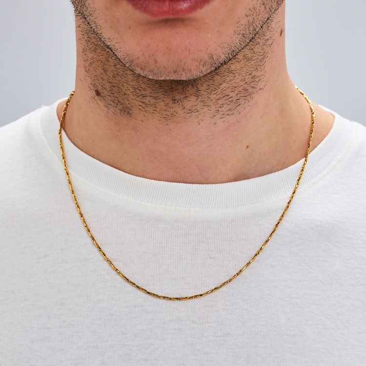 Immagine di Collana Uomo Lunga In Acciaio Dorata Riptide Brosway | BTD036