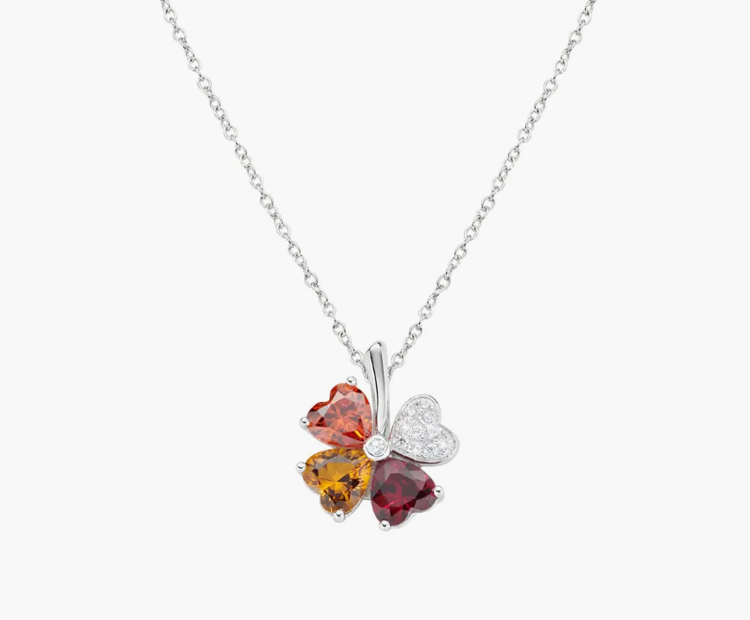 Immagine di Collana Donna Quadricuore Arancione Multicolor Gioielli Amen | CLPQUBMAR
