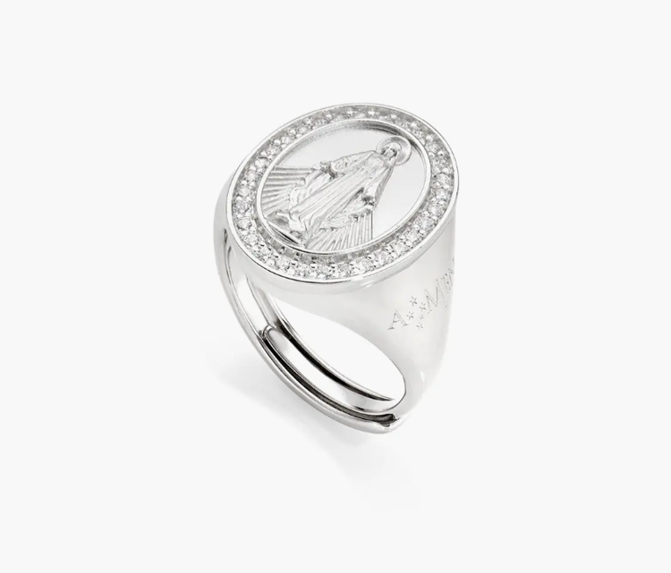 Immagine di Anello Miracolosa con Zirconi Bianchi Amen | RMIBBZ2