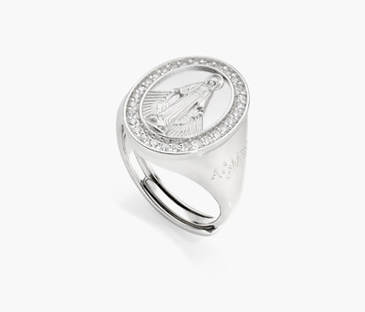Immagine di Anello Miracolosa con Zirconi Bianchi Amen | RMIBBZ3