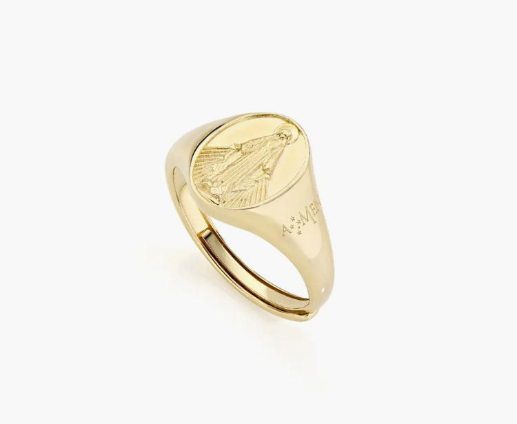 Immagine di Anello Chevalier Miracolosa Dorato Amen | RMIG2