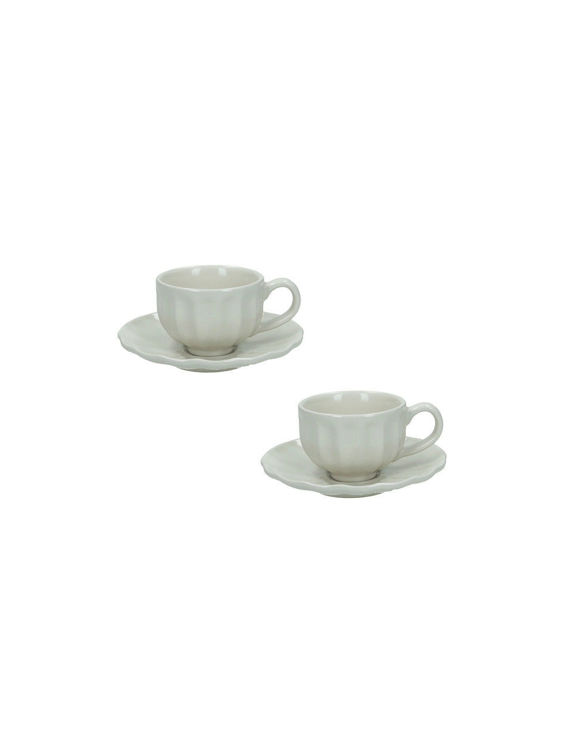 Immagine di Tazzina Caffè Calipso Avorio Set 2 Pezzi Stoneware Brandani | 51435