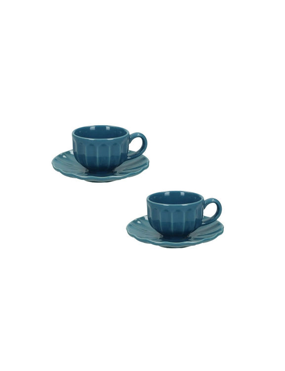 Immagine di Tazzina Caffè Calipso Avio Set 2 Pezzi Stoneware Brandani | 51463