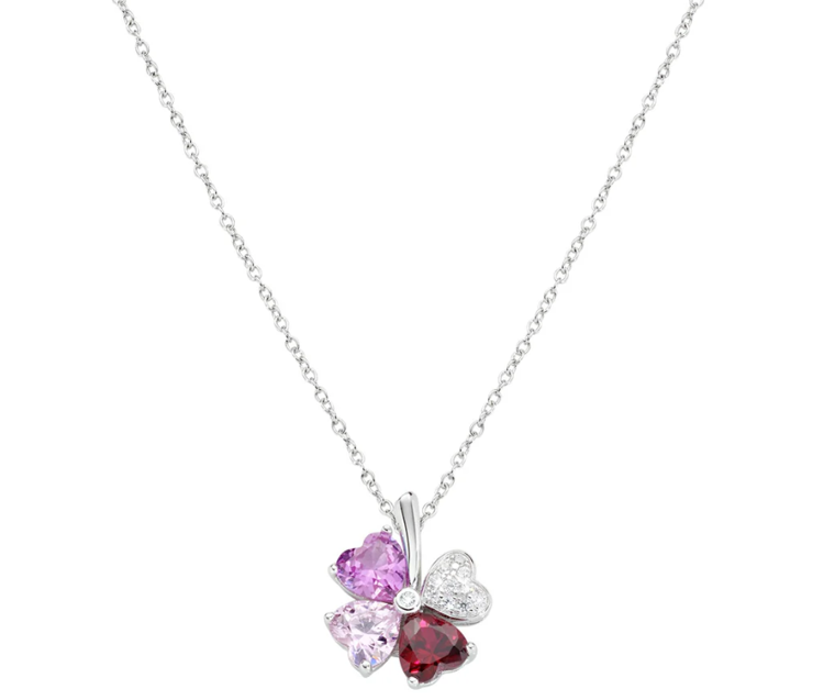 Immagine di Collana Donna Quadricuore Fucsia Multicolor Gioielli Amen | CLPQUBMFU