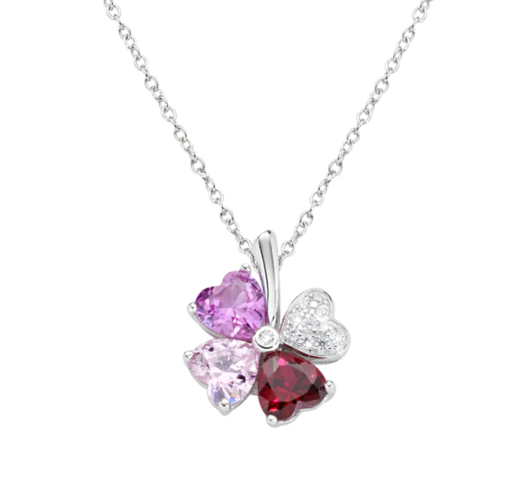 Immagine di Collana Donna Quadricuore Fucsia Multicolor Gioielli Amen | CLPQUBMFU