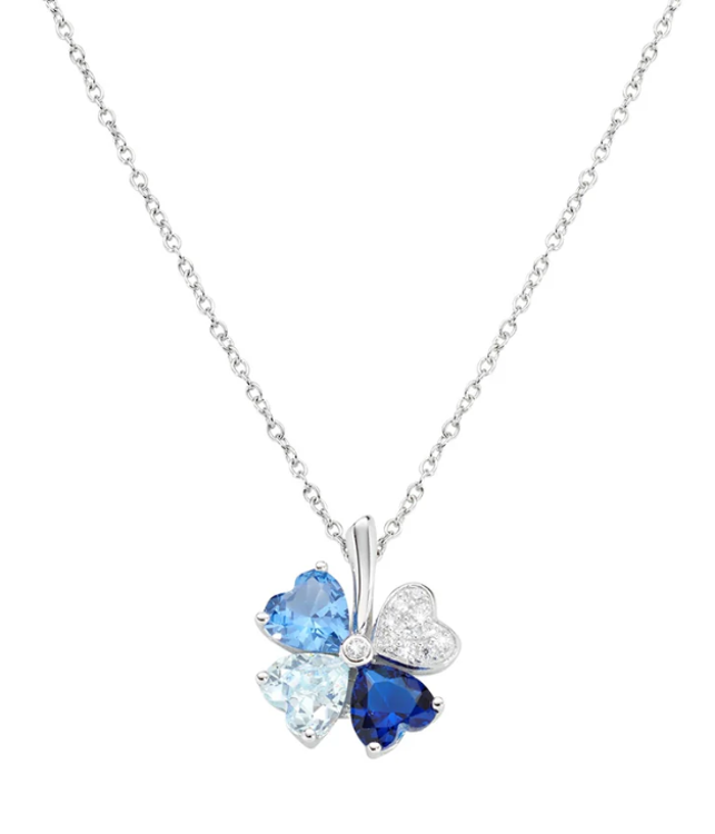 Immagine di Collana Donna Quadricuore Blu Multicolor Gioielli Amen | CLPQUBMBL