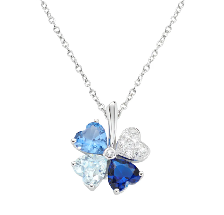 Immagine di Collana Donna Quadricuore Blu Multicolor Gioielli Amen | CLPQUBMBL