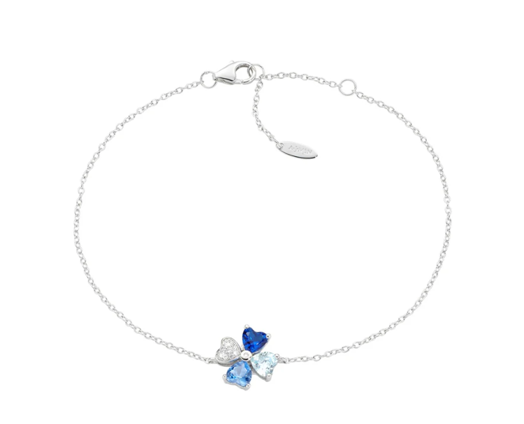 Immagine di Bracciale Quadricuore Blu Multicolor Amen | BRQUBMBL