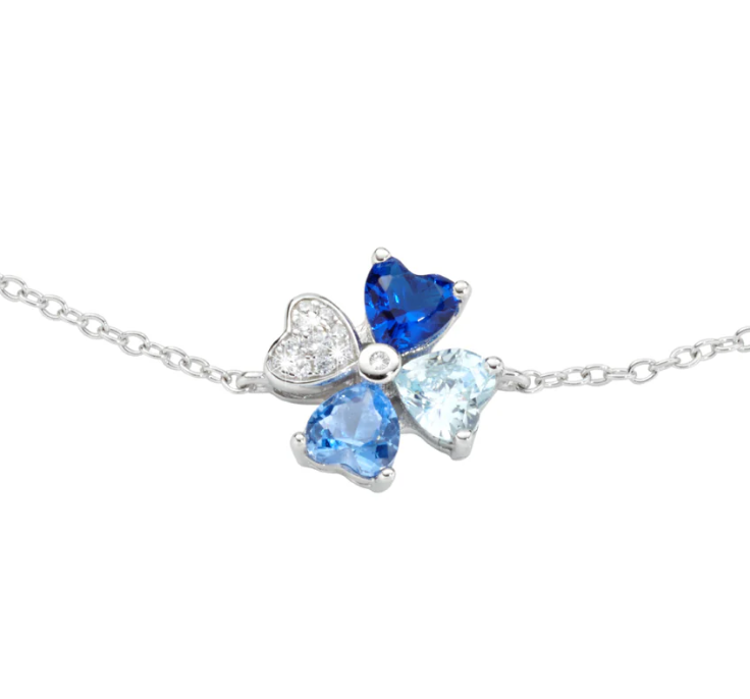 Immagine di Bracciale Quadricuore Blu Multicolor Amen | BRQUBMBL