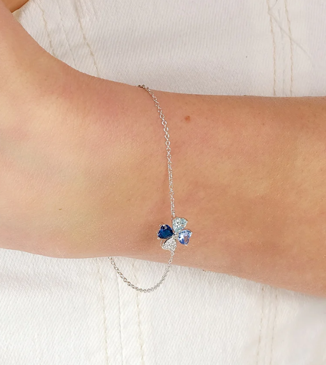 Immagine di Bracciale Quadricuore Blu Multicolor Amen | BRQUBMBL