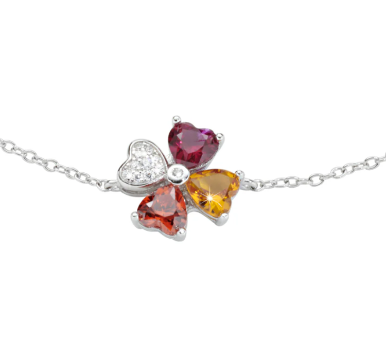 Immagine di Bracciale Quadricuore Arancione Multicolor Amen | BRQUBMAR