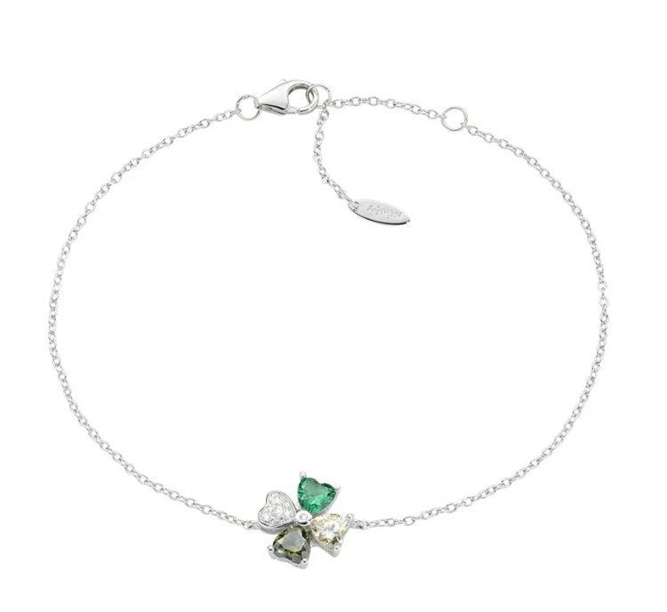 Immagine di Bracciale Quadricuore Verde Multicolor Amen | BRQUBMVE