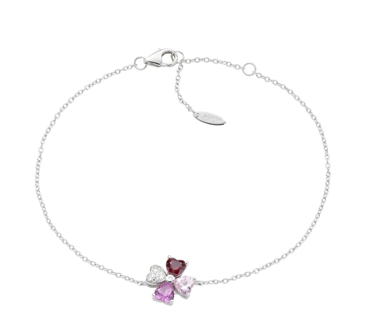 Immagine di Bracciale Quadricuore Fucsia Multicolor Amen | BRQUBMFU