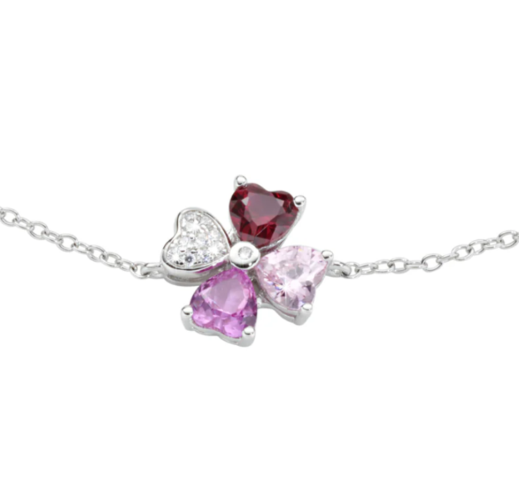 Immagine di Bracciale Quadricuore Fucsia Multicolor Amen | BRQUBMFU