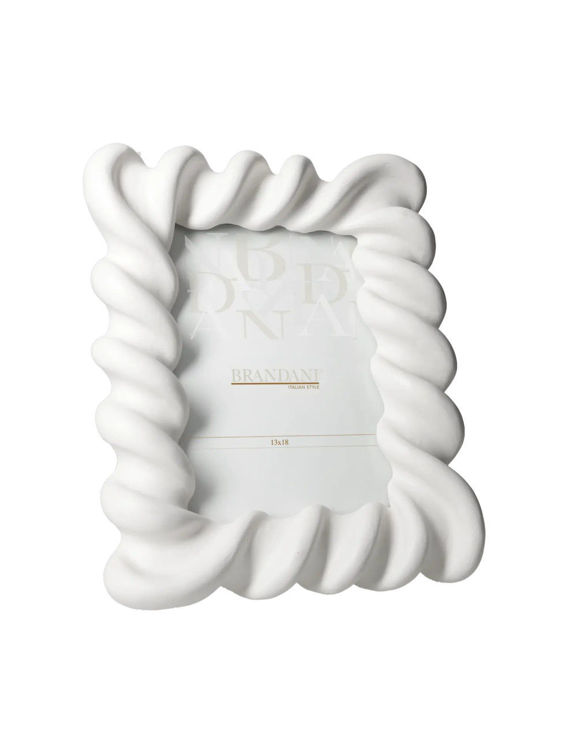 Immagine di Portafoto Candy Bianco Poliresina Interno 13x18 Brandani | 51331