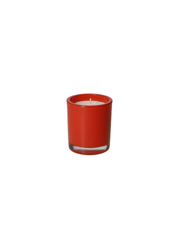 Immagine di Candela Profumata Rosso Con Cera Di Soia Essenza Rosmarino In Vetro Brandani | 51355