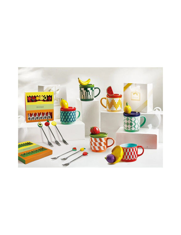 Immagine di Cucchiaino Silver Frutti Assortiti Set 6 Pezzi Inox/Silicone Brandani | 50035