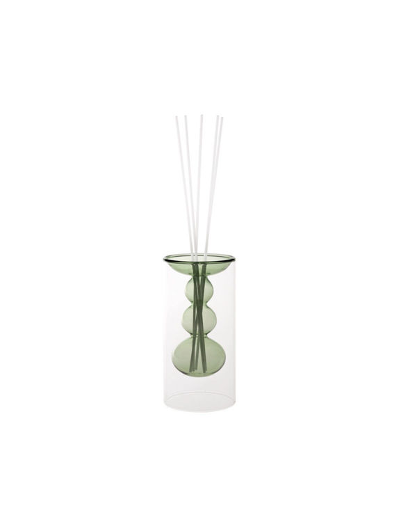 Immagine di Diffuore Di Fragranza Silhouette Verde In Vetro Con Bastoncini Fiber Wood Brandani | 51707